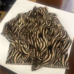 Zara animal print turtleneck sweater